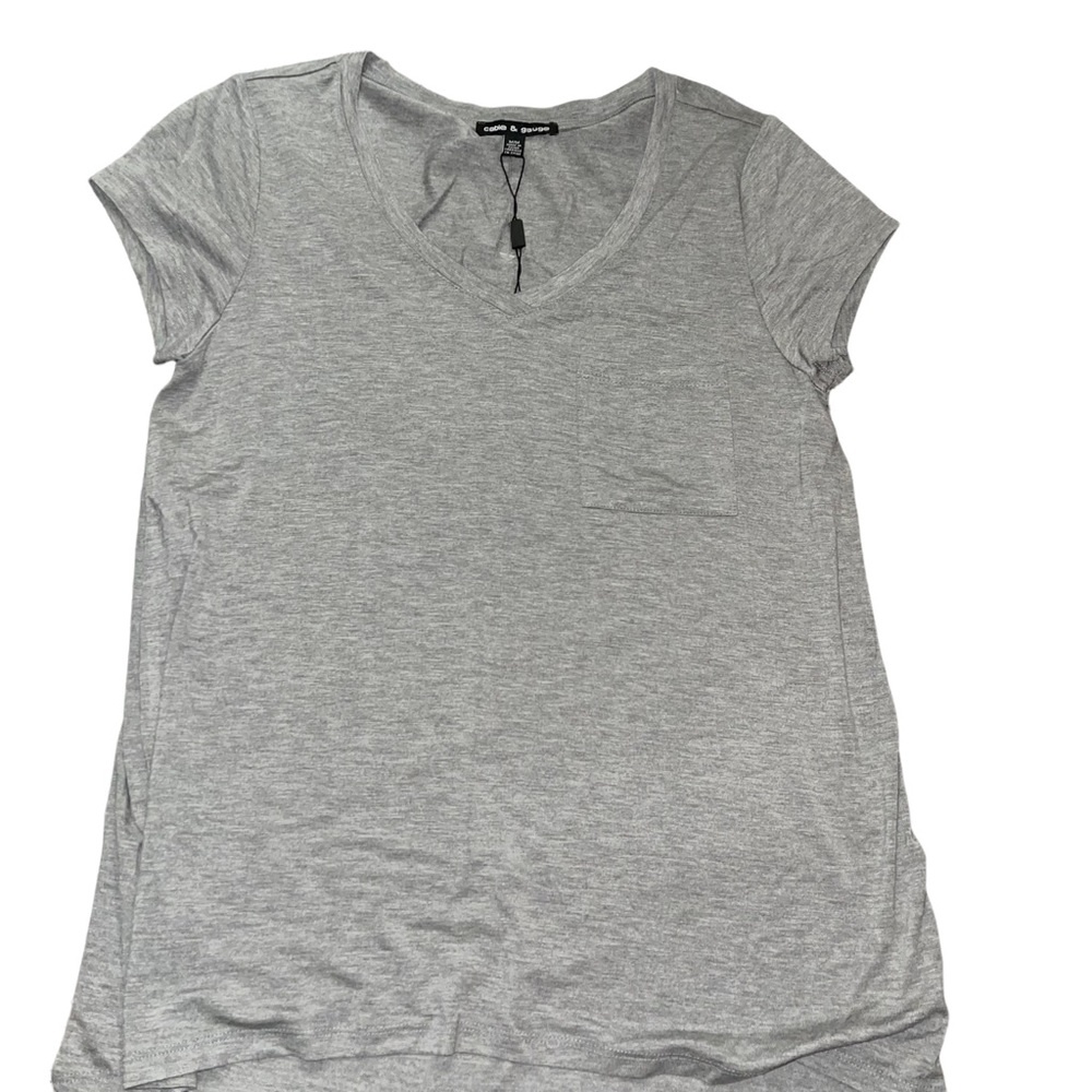 NWT Cable & Gauge Gray Pocket Tee Size M